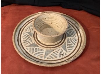 Hand Turned Pottery Hors Doeuvre Serving Dish