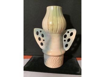 Listed Artist Dan Tolkloff-Large Thrown Winged Vase Handmade Signed By