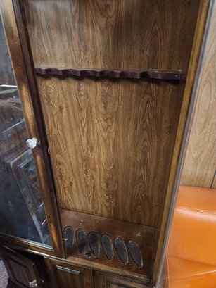 Vintage Gun Cabinet Storage, Glass Doors, Locks, Storage, 36' X 12' X 73'H
