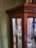 3-sided, 2 Glass Doors Curio Cabinet, Lighted, Half A Hexagon 11' X 24.5' X 70'