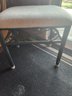 Small Footstool Ottoman, Seating, Upholstered, Metal Base 18.5' X 14' X 19'
