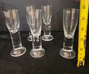 Set Of 5 Crystal Shot, Schnapps Glasses