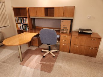 Executive Office Furniture, Desk, Suite, Cabinets, Filing, L-shaped, Hutch