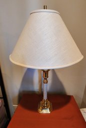 Brass Table Lamp With Shade, Accent, Lighting, Decor, Staging