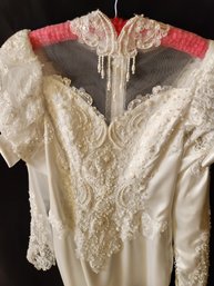 Women's Wedding Gown, Dress, 1994, With Hat And Veil