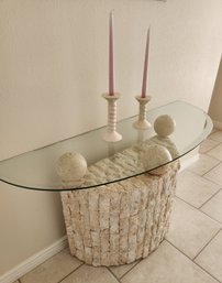 Side Table, Hall, Marble, Glass