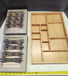 NIB Drawer Cabinet Pulls, Wooden Drawer Organizer, Tommy Bahama