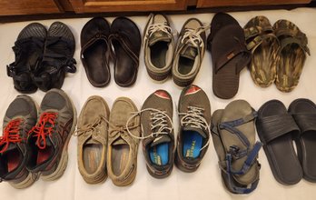 Lot Of 10 Pairs Men's Casual Shoes, Sandals, Brand Names, Skechers, Foamies