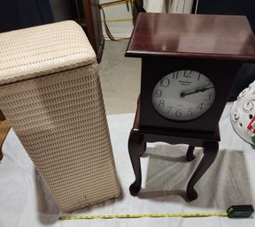 Unique Clock Table Decor, Vintage Laundry Hamper