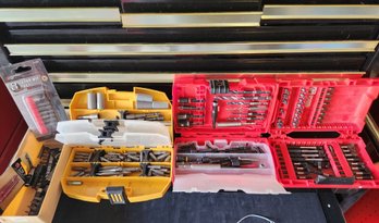 Large Lot Of Drill Bit Sets, Bits, Tools, Milwaukee, Dewalt