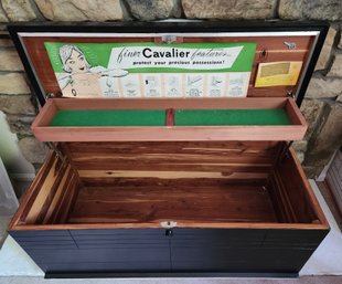 MidMod Cedar Hope Chest With Key And Original Advertising