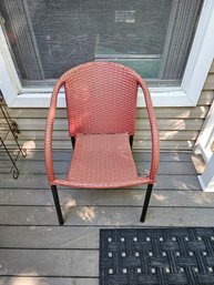 Patio Porch Chair, Garden Seating, And Small Metal Table