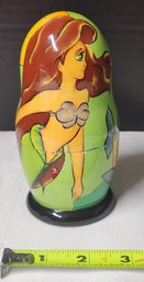 Little Mermaid Wooden Nesting Dolls, Fairy Tale, Ariel