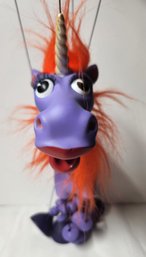 Vintage Humor Purple 11' Unicorn Bozart Daniel Oates 1996 Marionette Puppet Toy