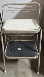 Vintage Folding Metal Vinyl Stepstool