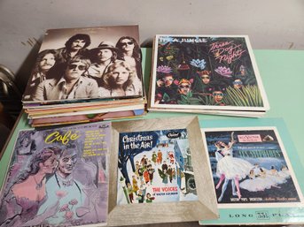 4' Stack Of Vinyl Records, Vintage, Albums