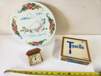 Tiparillo Cigar Box, Case, Vintage Tin, Alarm Clock