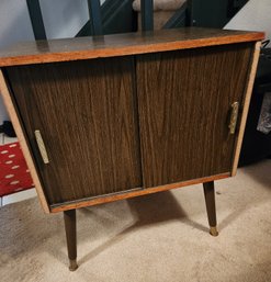 Mid Mod MCM Vintage Sliding Door Cabinet