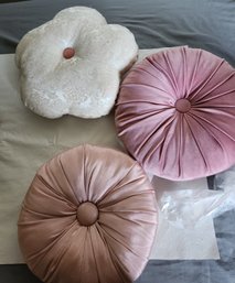 3 Vintage Decorative Throw Pillows