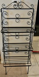 Black Wrought Iron Baker's Rack, Plant Shelf, Shelving