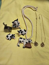 Costume Jewelry Lot, Cow Theme, Variety