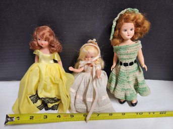 Lot Of 3 Vintage Dolls, Nancy Ann Kiddle Storybook Muffet, Spanning Decades