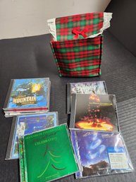 Christmas CD's, Many NIP, And Homemade Holiday Fabric Tote