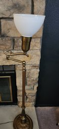 Antique 1920's Rembrandt Brass Metal 3-way Swing Arm Floor Lamp, Light, Lighting