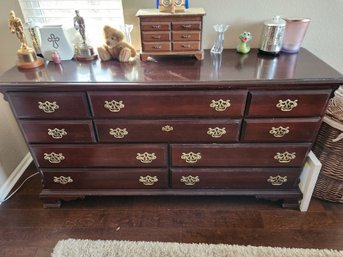 Kimball Furniture Company Cherry Dresser, With Tri-fold Mirror, Chest Of Drawers, Storage