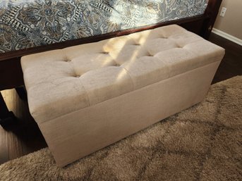 Cloth Upholstered Trunk, Seat, Storage, 22' X 48' X 19'