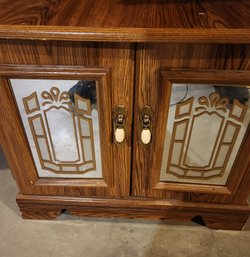 End Table Cabinet, Mirrored Doors, Accent Side