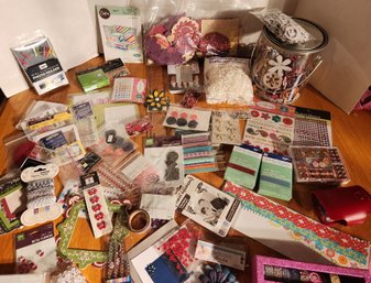 Large Lot Embellishments, Flowers, Jewels, Bows, Buttons For Crafting, Crafts - Most NIB