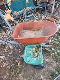 Wheel Barrow And Fertilizer Seed Spreader - Lawn Garden Tools