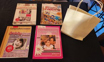 4 Instructional Books, Scrapbooking, Cropping Crafting Materials And A Grab Bag