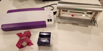 Purple Cows Hot & Cold Laminator, Xyron Creative Station Crafting Machine- Tested