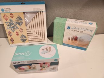 3 NIB Craft Sets - Glass Etching, Memory Keepers Rotary Tool, Paper Crafting, Martha Stewart