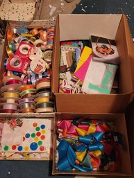 110 Spools Of Ribbon, Gift Bags, Stickers, Birthday Door Arrangement