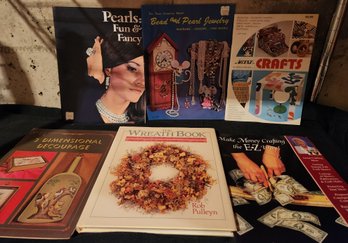 18 Vintage Crafts Books, Macrame, Floral, Decoupage, Variety - See All Pics