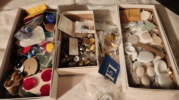 3 Boxes Vintage Buttons, Sewing, Crafts