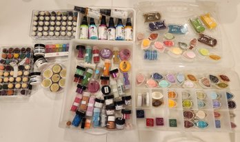 Large Lot Ink, Glitter, Gloss Spray, Stickles, Sparke & Sprinkle, Dauber, Stampoint Crafting Embossing