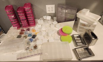 Stackable Storage For Tiny Craft Supplies, Bead Containers, Organizers - All Contents Included