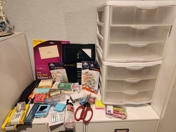 Office Supplies, Two Drawer Sets Organizers, Scissors, Staples