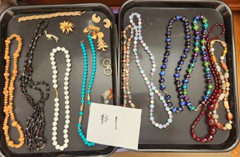 Costume Jewelry Lot #1 - Most Vintage, Pins, Necklace, Bracelet