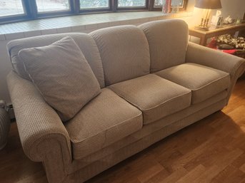 Sofa Couch, Poly Fiber, Oatmeal Color, Seating, Living Room Furniture