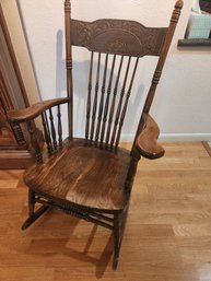 Antique Wooden Rocking Chair, Reinforced