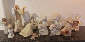 13 Angel, Angels Figurines -porcelain, Ceramic, Precious Moments, Kristin Collectible, Willow Tree