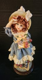 Precious Resin Pinafore Country Girl Figurine, Base