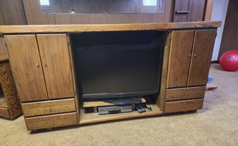 Large Media Center Cabinet, Versatile Design -TV On Top Or In The Opening, Storage