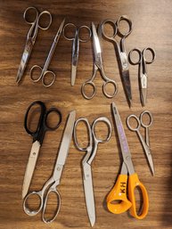 11 Sewing, Crafting Scissors Lot