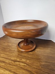 Gorgeous Wood Wooden Bowl, Serving, Pedestal, Vintage, Circa Likely 1960's